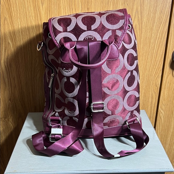 Coach Burgundy and Light Pink Backpack - Picture 5 of 10